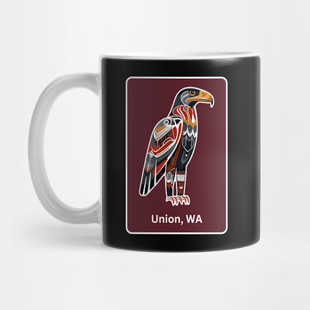 Union Washington Native American Indian American Red Background Eagle Hawk Haida by twizzler3b